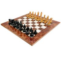SZACHY ITALFAMA Drewniane Klasyczne Król 8cm Deska 42x42cm