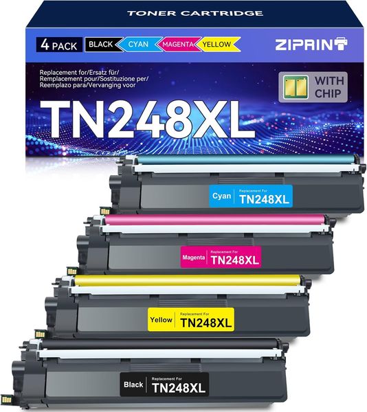 Toner Jaune TN248XL Compatible Brother – Recharge Pour Imprimantes Couleur HL-L3240CDW, DCP-L3560CDW, MFC-L3740CDW, Etc.