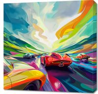 Obraz 70x70cm Wyścig Przy Barwach