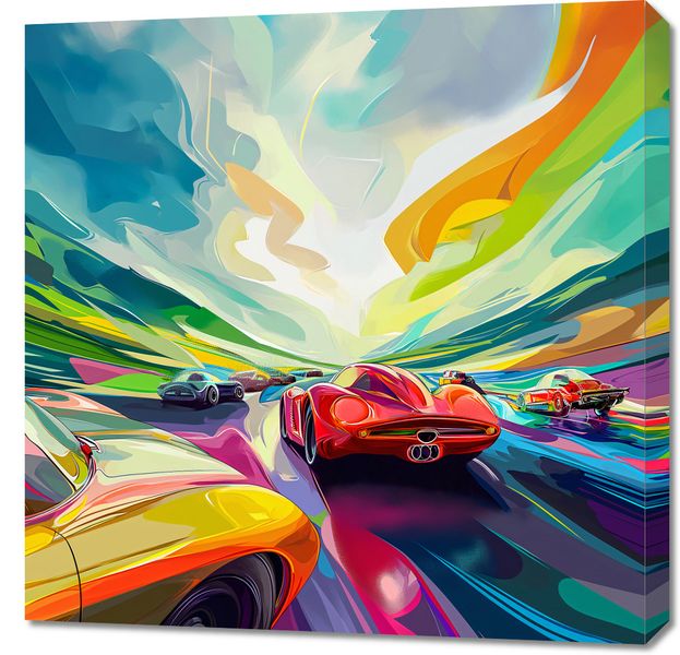 Obraz 70x70cm Wyścig Przy Barwach zdjęcie 1