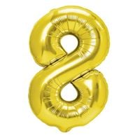 Balon foliowy cyfra 8 złoty 40 cm