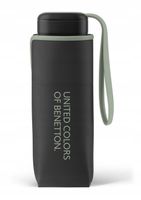 Mała kieszonkowa parasolka BENETTON wiatroodporna czarno szara