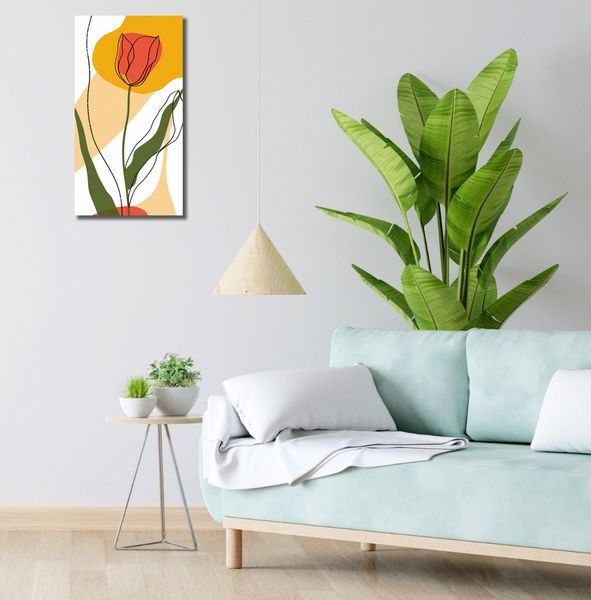 Obraz 30x60cm Przerysowany Tulipan zdjęcie 2