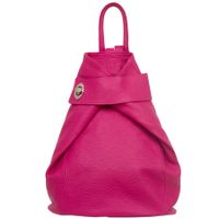 VERA PELLE plecak damski skórzany elegancki trójkątny V561 fuksja