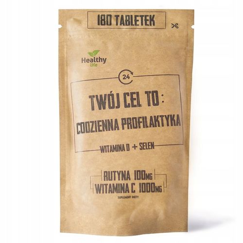 RUTYNA WITAMINA C 500mg - ODPORNOŚĆ CODZIENNA PROFILAKTYKA SELEN 180 TAB. na Arena.pl