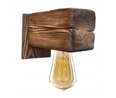 Kinkiet drewniany lampa loft scienna palona stara