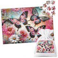 PUZZLE TRADYCYJNE - MOTYL MOTYLE ROBAK SKRZYDŁA WIOSNA KWIATY - 70 el