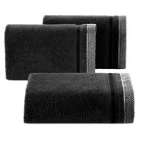 Ręcznik bawełniany frotte z ozdobną bordiurą ABBIE 70X140 czarny