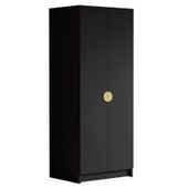Szafa BOSTON 100 cm - pojemna garderoba - CZARNY+ZŁOTY