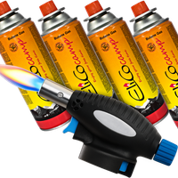 PALNIK GAZOWY NA KARTUSZE Z ZAPALARKĄ LUTOWNICA Z REGULACJĄ Hogert + 4X GAZ