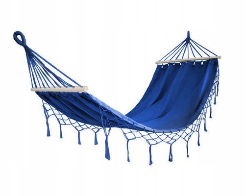 HAMAK BOHO Z POPRZECZKĄ JEDNOOSOBOWY OGRODOWY TURYSTYCZNY MAKRAMA MOCNY na Arena.pl