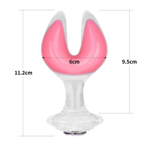 Gemoria Silicone Butt Plug - Dual Crescent  (Glow-In-The-Dark) zdjęcie 2