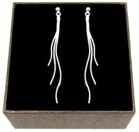 WISZĄCE DŁUGIE KOLCZYKI SREBRNE LINKI SREBRO PRÓBY 925 DIAMENTOWANE A27