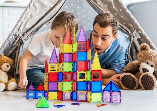 DUŻE KLOCKI MAGNETYCZNE KONSTRUKCYJNE 3D EDUKACYJNE DLA DZIECI 45 elementów na Arena.pl