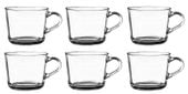 Kubek szklany gładki szklanka z uchem Kelly 270 ml komplet 6 sztuk