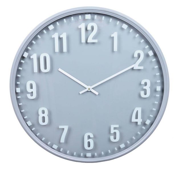 Zegar ścienny duży metal.szary zdjęcie 1