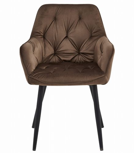 Krzesło JORK - brąz aksamit / nogi czarne x 1 na Arena.pl