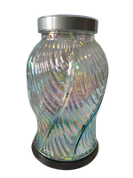 Znicz solarny R-92 przezroczysty z srebrnym kapturkiem