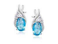 RODOWANE SREBRNE PODŁUŻNE KOLCZYKI BŁĘKIT CYRKONIE