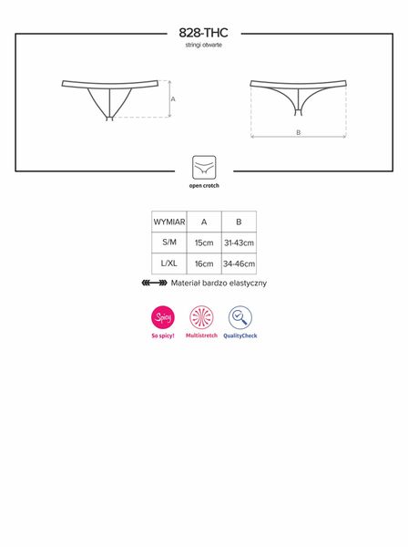 Bielizna-828-Thc-1 Stringi Otwarte  S/M zdjęcie 9