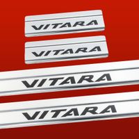 Listwa progowa SUZUKI VITARA Stal nierdzewna 304 połysk z czarnymi literami