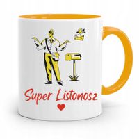Kubek Żółty Dla Listonosza Super Listonosz Prezent Z Nadrukiem Ze Zdjęciem
