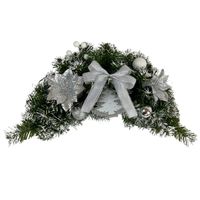 STROIK ŚWIĄTECZNY ZE SREBRNYMI OZDOBAMI 60 cm MAŁA GIRLANDA