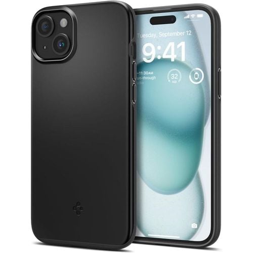 Etui Spigen Thin Fit Cienkie TPU DO iPhone 15 Ochronne Czarne na Arena.pl