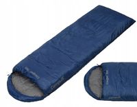 CAMPUS COUGAR 150 | CIEPŁY ŚPIWÓR KOŁDRA 2w1 0st | GRANATOWY | ZAMEK PRAWY