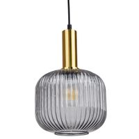 Loftowa LAMPA wisząca CUMBRIA 317179 Polux kulisty ZWIS plisowany szklany nad stół przydymiony