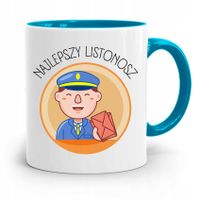 Kubek Błękitny Prezent Dla Listonosza Najlepszy Z Nadrukiem Ze Zdjęciem