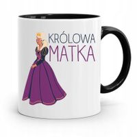 Kubek Czarny Prezent Dla Mamy Królowa Matka Z Nadrukiem Ze Zdjęciem