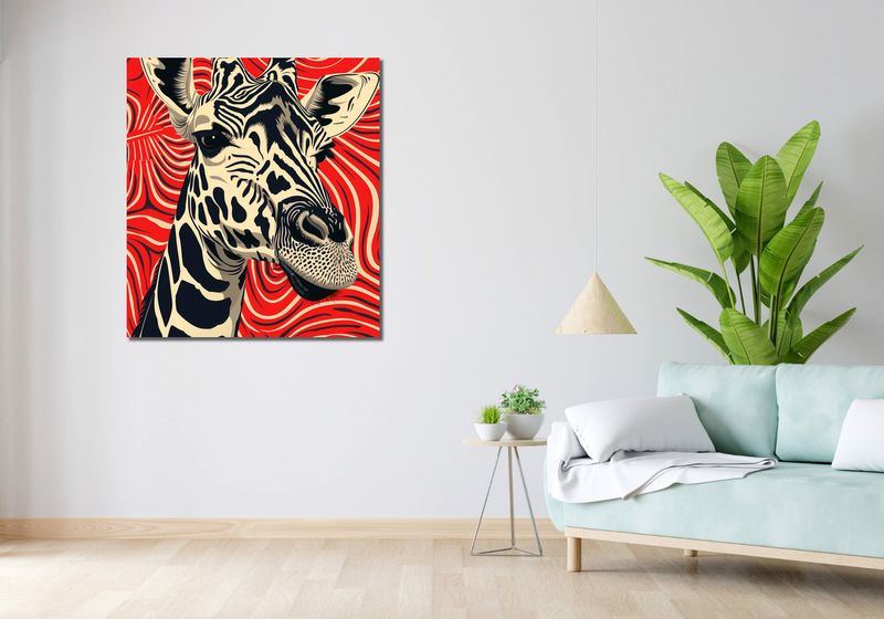 Obraz 90x100cm Wzrok Żyrafy zdjęcie 2