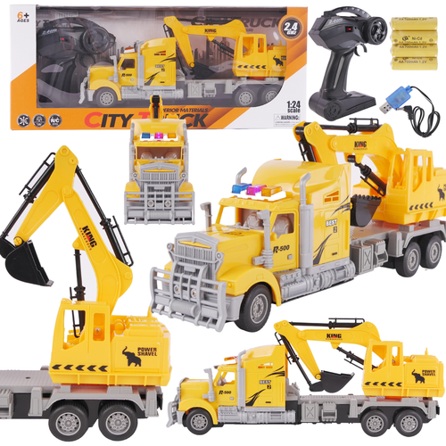 Koparka Zdalnie Sterowana Rc Pojazd Budowlany Pilot Akumulator Kabel na Arena.pl