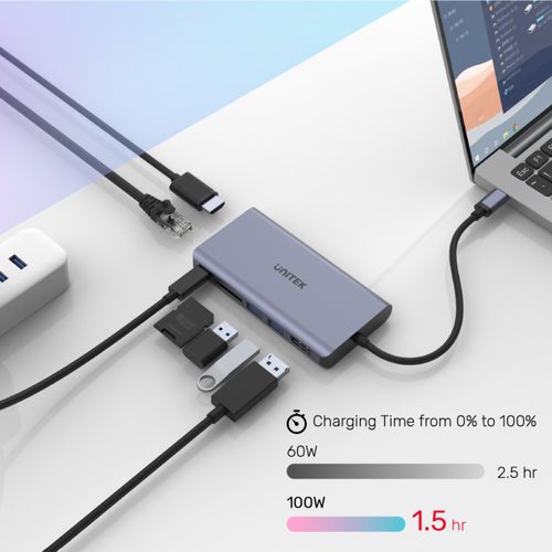 Unitek Hub USB-C 2x USB 3.1 HDMI DP RJ45 czytnikSD na Arena.pl