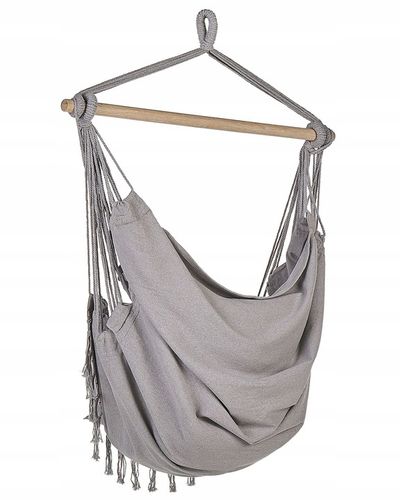 Fotel wiszący hamak boho huśtawka jasnoszary na Arena.pl