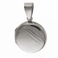 OKRĄGŁY OTWIERANY SREBRNY WISIOR SEKRETNIK PUZDERKO GŁADKIE KÓŁKO KÓŁECZKO