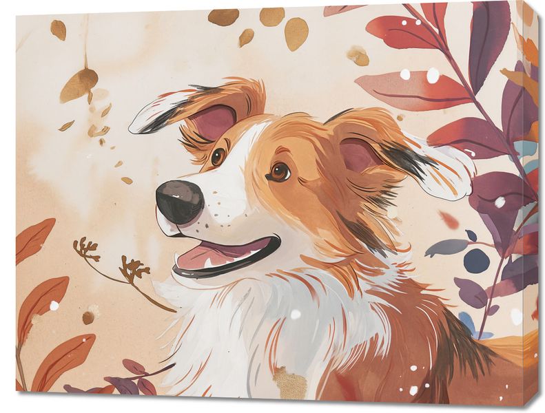 Obraz 90x70cm Collie Jesienną Porą zdjęcie 1