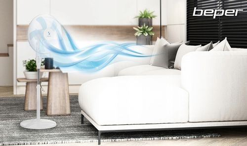 WENTYLATOR PODŁOGOWY BEPER WIATRAK STOJĄCY 5 ŁOPATEK 130cm 40W PILOT TIMER na Arena.pl