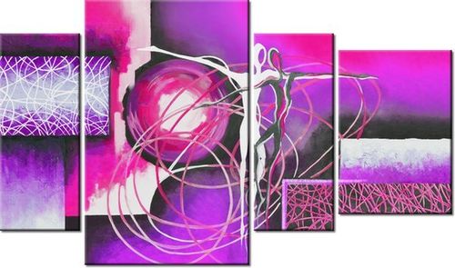 135CM 80 OBRAZ 4 ELEM TAŃCZĄCE POSTACIE FIOLECIE ŚCIENNY na Arena.pl