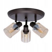 Candellux AGRA LAMPA SUFITOWA PLAFON BRUNATNY 3X40W E14 KLOSZ BURSZTYNOWY