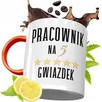 Kubek Pomarańczowy Dla Pracownika Prezent Z Nadrukiem Ze Zdjęciem