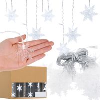 Kurtyna świetlna lampki śnieżynki 96 led  girlanda okienna zimny biały