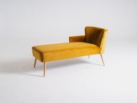 Leżanka HARRY L - tkanina do wyboru, naturalny, design retro