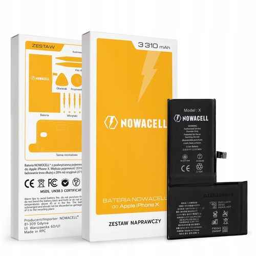 Bateria NOWACELL do iPhone X - pojemność 3500mAh na Arena.pl