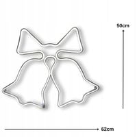 DZWONKI ŚWIĄTECZNE NEON LED XXL OZDOBA ŚWIĄTECZNA BIAŁE
