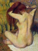Woman Combing Her Hair, Edgar Degas - plakat 21x29,7 cm