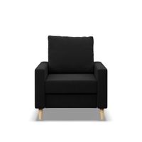 Fotel skandynawski, MILO, Mikrofaza, 75x92x92 cm, czarny | TYLETEGOTU