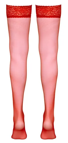 cottelli legwear pończochy czerwone z koronką xs 17 den oeko-tex na Arena.pl