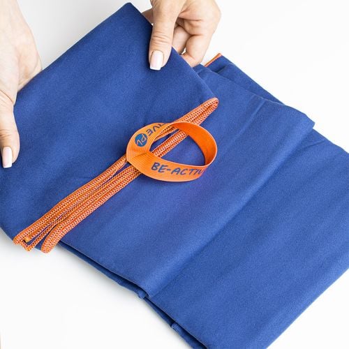 Ręcznik Szybkoschnący Z Mikrofibry 180X100Cm Granatowo-Pomarańczowy na Arena.pl